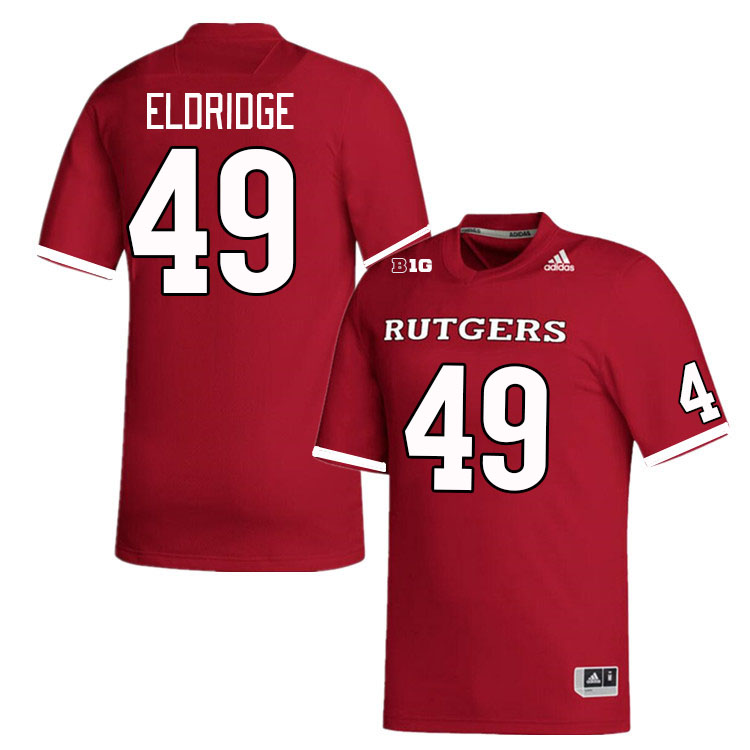 Men #49 Jake Eldridge Rutgers Scarlet Knights College Football Jerseys Stitched Sale-Scarlet